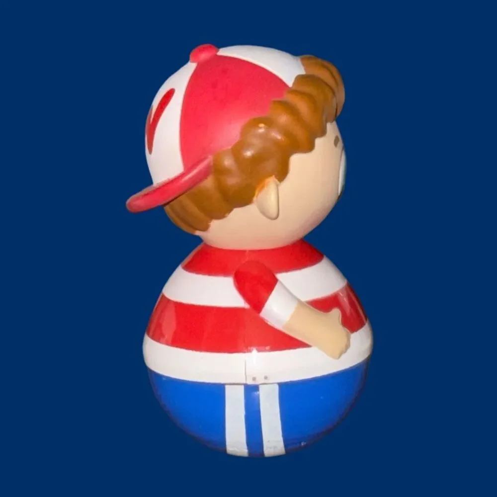 Rare WEEBLES Figure Big W Letter on Back of Shirt Red White Cap Blue Hat Boy B19